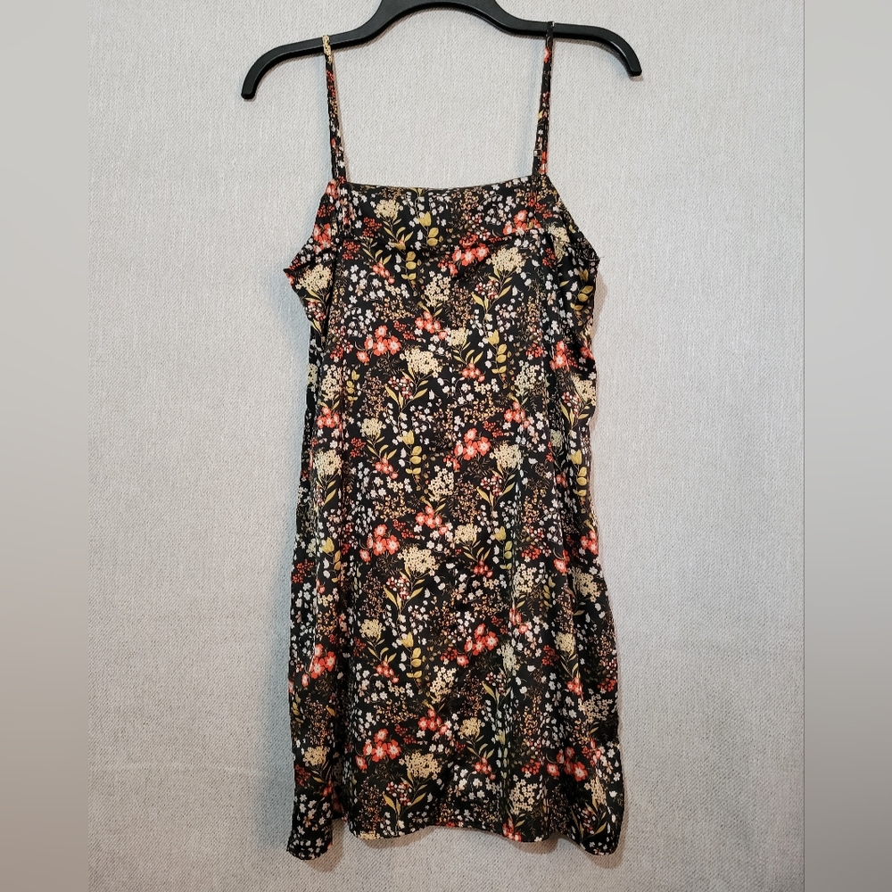 Forever 21 Black Floral Slip Dress